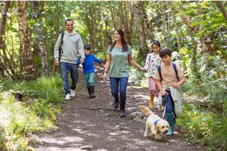 family walking